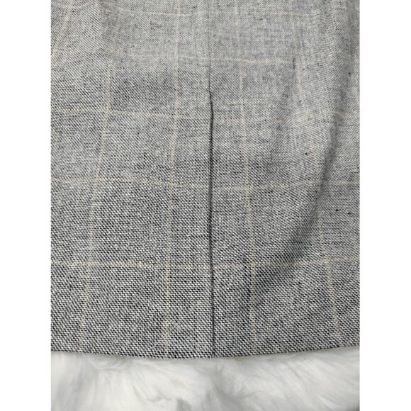 NWT VTG Linda Allard Ellen Tracy Silk Plaid Mini Skirt Black White Women's 14 - Picture 8 of 13